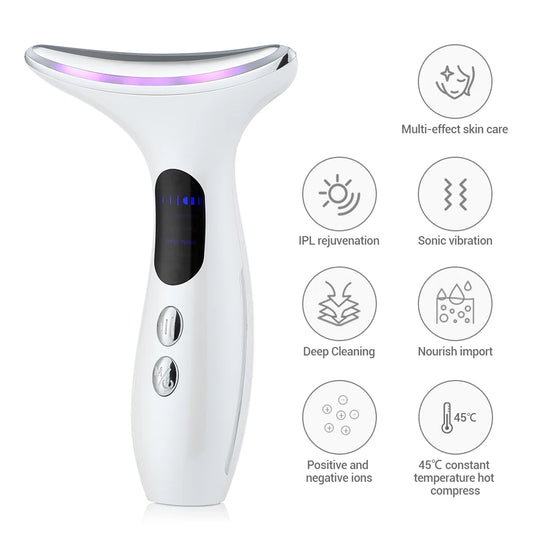 EMS Microcurrent Face Neck Beauty Device LED Photon Firming Rejuvenating anti Wrinkle Thin Double Chin Skin Care Facial Massage