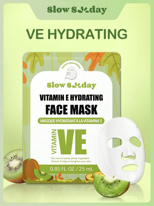 SLOWSUNDAY™ Hydrating Face Masks, Instant Brightening Firming anti Aging Face Sheet Masks, Moisturizing Spa Face Masks Skincare with Vitamin B5, Niacinamide , Vitamin E